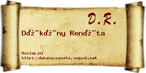 Dékány Renáta névjegykártya